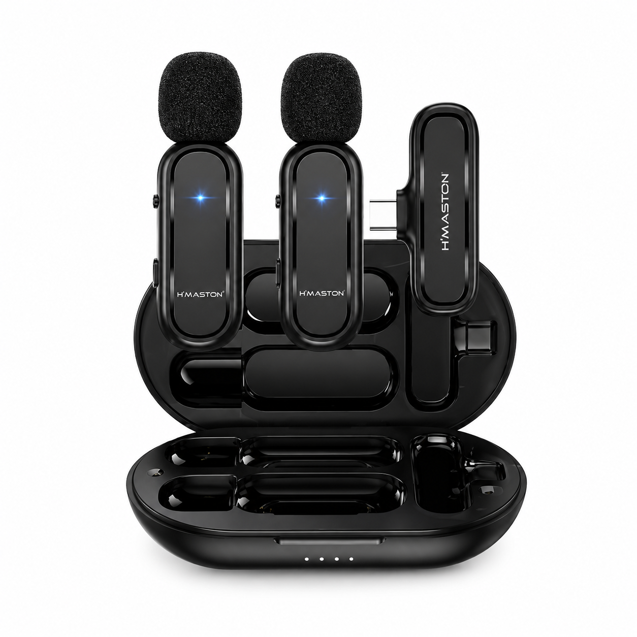 Microfone de Lapela Sem Fio H'Maston MK08 Tipo-C 2 em 1